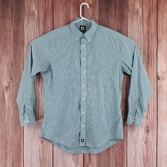 Footjoy FJ Mens Size Large Performance Plaid Button Down Long Sleeve Shirt - Picture 1 of 11